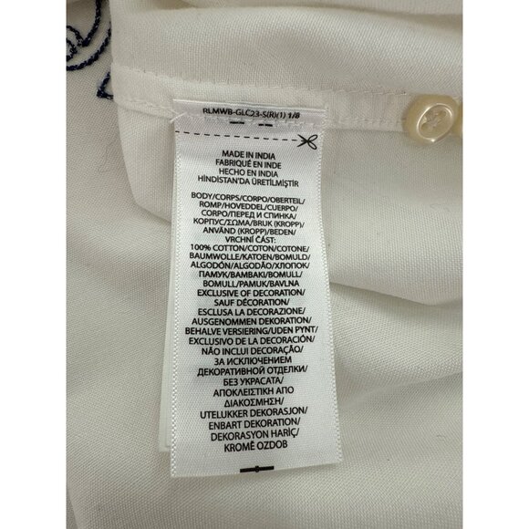 Ralph Lauren Polo‎ Embroidered Shirt Mens XL White Graffiti Collared Cotton - Picture 11 of 13